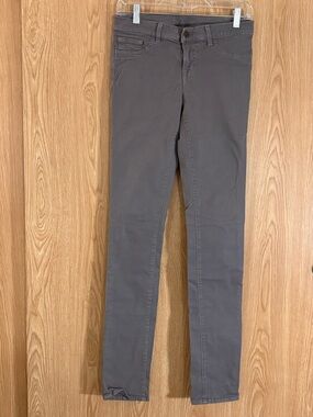 J Brand Gray Brushed Denim Skinny Long Jeans